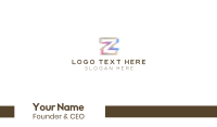 Gradient Glitch Letter Z Business Card Preview