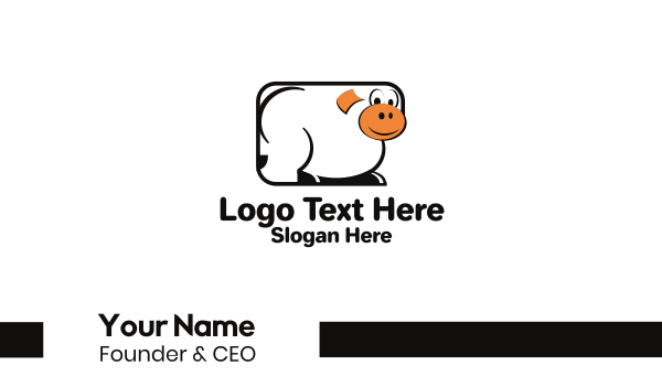 Rectangle Cow Business Card Design Image Preview