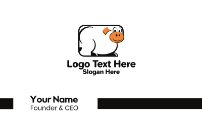 Rectangle Cow Business Card Image Preview