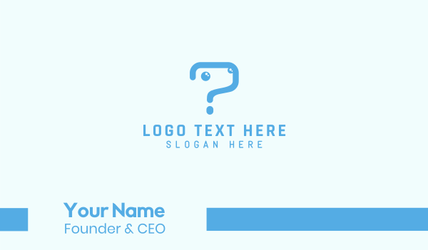 Cute Blue Question Mark Business Card Design Image Preview