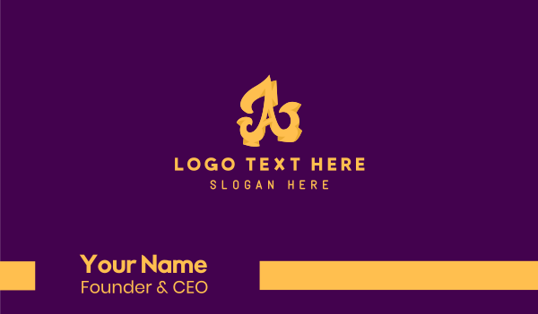 Golden Elegant Letter A Business Card Design Image Preview