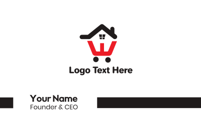 House Cart Outline Business Card Image Preview