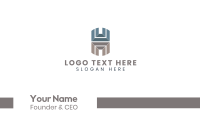 Metallic Letter H Business Card Design