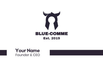 Blue Helmet Lock Business Card Image Preview