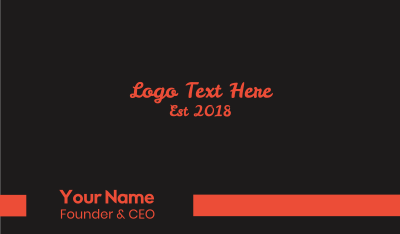 Classic Font Text Wordmark Business Card