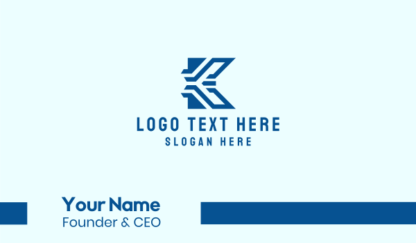 Blue Tech Letter K Business Card Design Image Preview