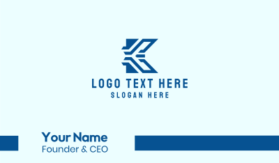 Blue Tech Letter K Business Card Image Preview
