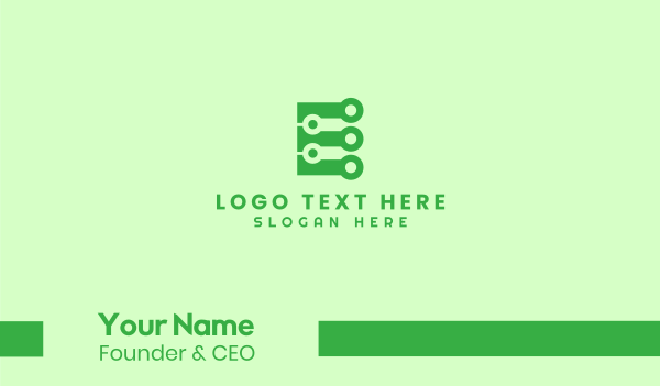 Modern Circuit E Business Card Design Image Preview