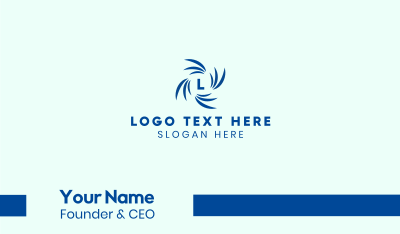Blue Water Lettermark Business Card Image Preview