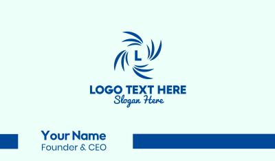 Blue Water Lettermark Business Card