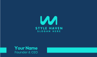 Wavy Modern Letter W Business Card Image Preview