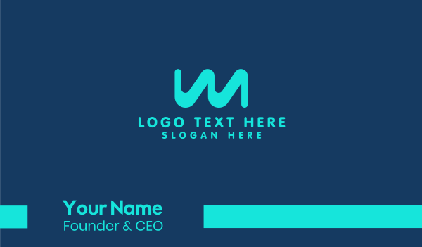 Wavy Modern Letter W Business Card Design Image Preview