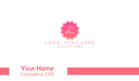 Pink B Gradient Stamp Business Card Design