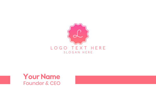 Pink B Gradient Stamp Business Card Design Image Preview