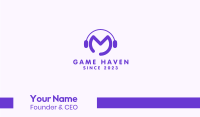Purple Disc Jockey Letter M Business Card Image Preview