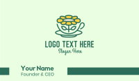 Sunflower Tea Cup Business Card Design