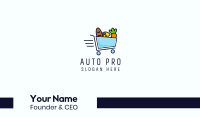 Fast Grocery Shopping Cart Business Card Image Preview