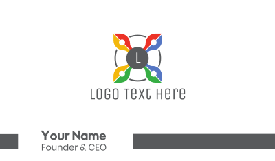 Colorful Drone Lettermark  Business Card