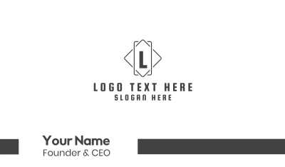Simple Square Letter Business Card Image Preview