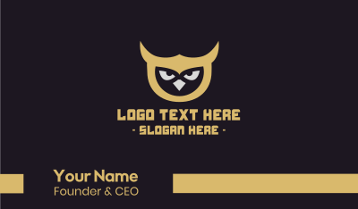 Golden Owl Mascot Business Card