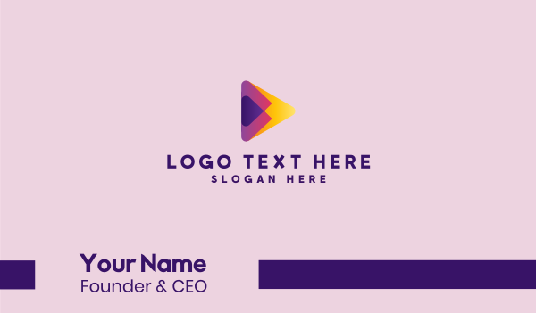 Colorful Media Player Business Card Design Image Preview