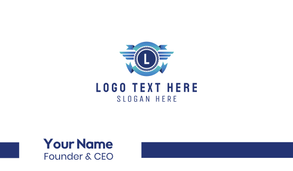 Blue Captain Lettermark Emblem Business Card Design Image Preview