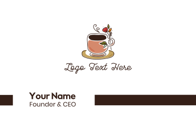 Herbal Coffee Cafe Business Card