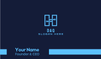 Blue Tech Circuit Letter H Business Card Image Preview