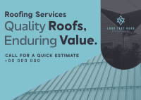 Minimalist Roofing Services Postcard Image Preview