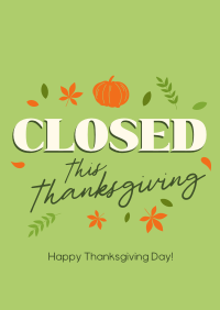 Closed for Thanksgiving Poster Design