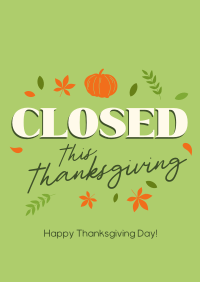 Closed for Thanksgiving Poster Image Preview