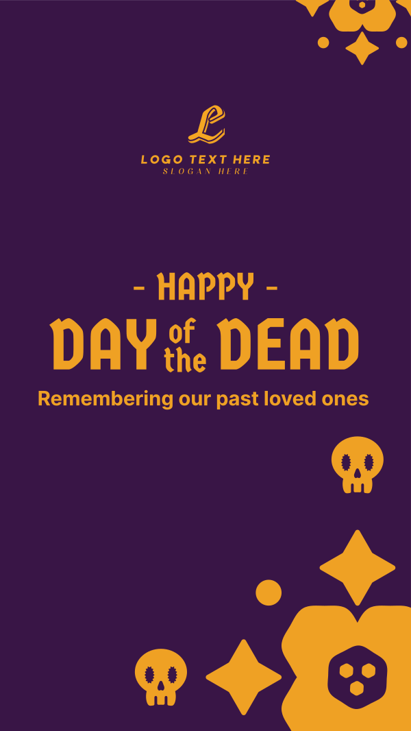 Day of the Dead Floral and Skull Pattern Facebook Story Design Image Preview