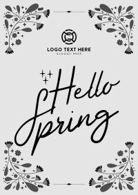 Floral Hello Spring Poster Image Preview