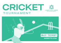 Cricket Tournament Postcard Design