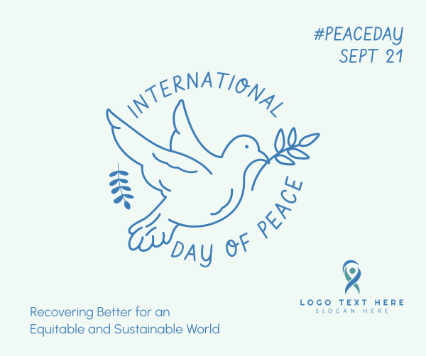 Peace Dove Outline Facebook Post Design Image Preview