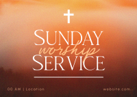 Blessed Sunday Service Postcard Design