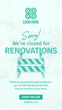 Closed for Renovations Instagram story Image Preview