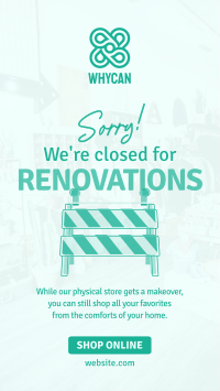 Closed for Renovations Instagram Story Design