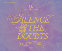 Y2K Quote Silence Doubts Facebook Post Design
