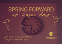 Daylight Saving Begins Postcard Image Preview