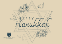 Hanukkah Star Greeting Postcard Image Preview