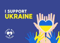 I Support Ukraine Postcard Image Preview
