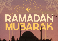 Traditional Ramadan Greeting Postcard Design