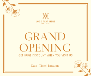 Grand Opening Elegant Floral Facebook Post Image Preview