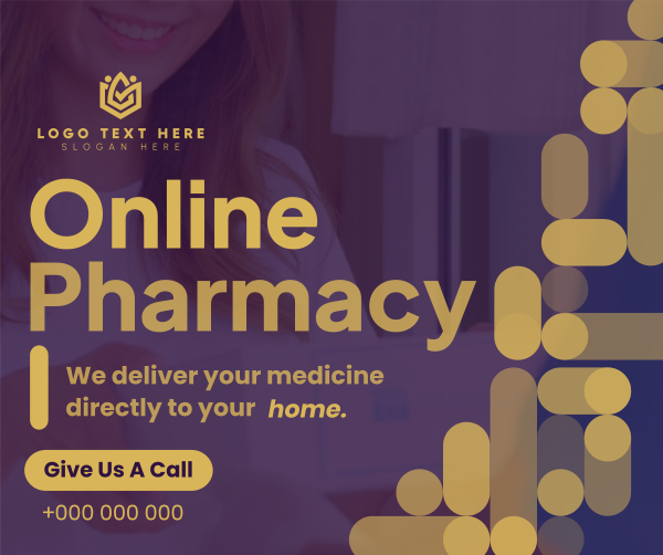 Minimalist Curves Online Pharmacy Facebook Post Design