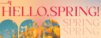 Retro Welcome Spring Facebook cover Image Preview