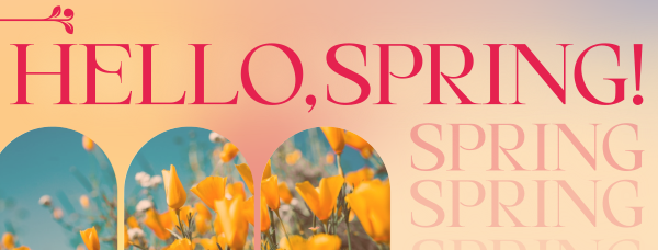 Retro Welcome Spring Facebook Cover Design