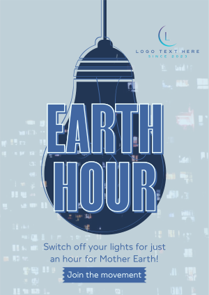 Earth Hour Light Bulb Poster Image Preview