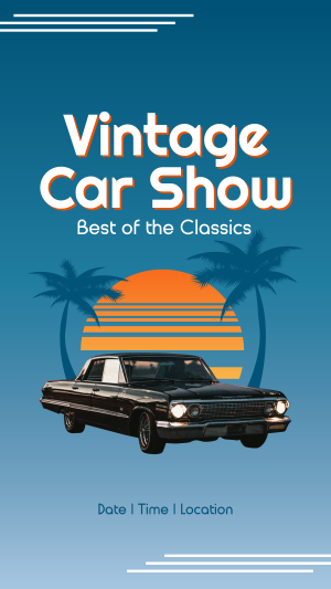 Vintage Car Show Facebook story Image Preview