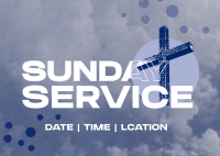 Textured Sunday Service Postcard Image Preview